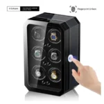 6 Slot Wood Automatic Watch Winder Box with LED (Style B) - KNG-668 - Image 2