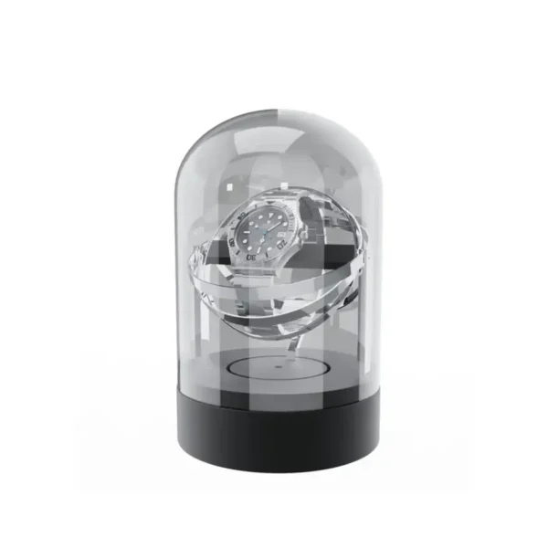 Single Silver Orbit Gyro Automatic Watch Winder - KNG-139