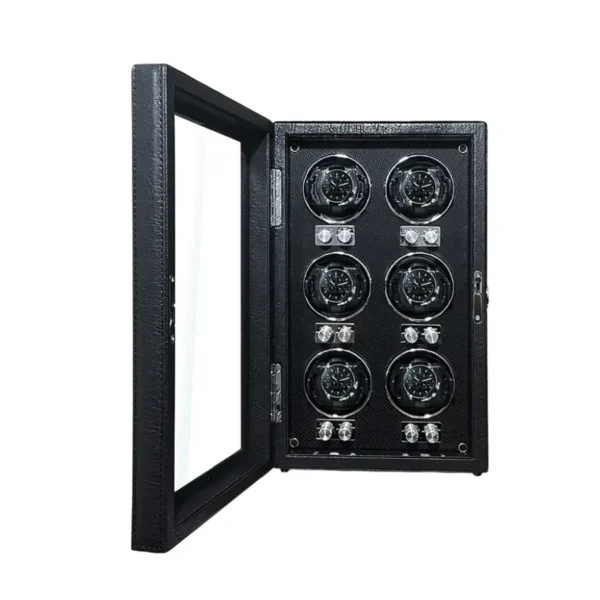 6 Slot Leather Automatic Watch Winder Box - KNG-612