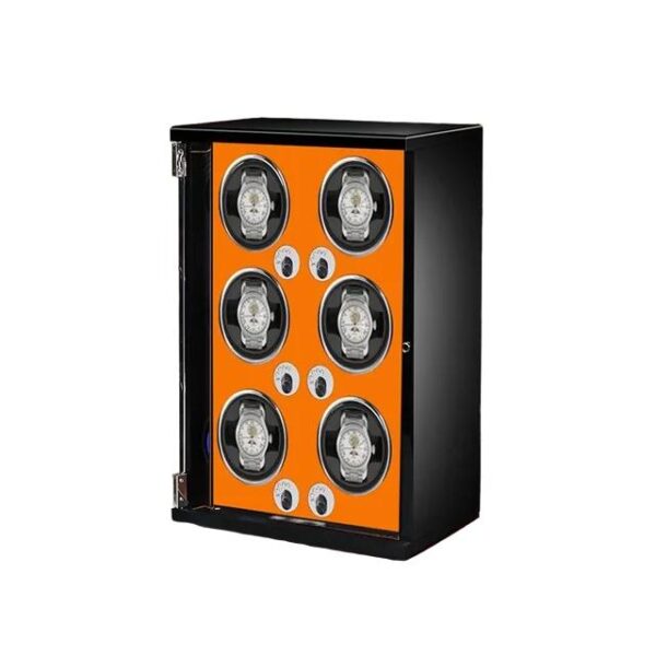 6 Slot Wood Automatic Watch Winder (Open Cover Stop) - KNG-611