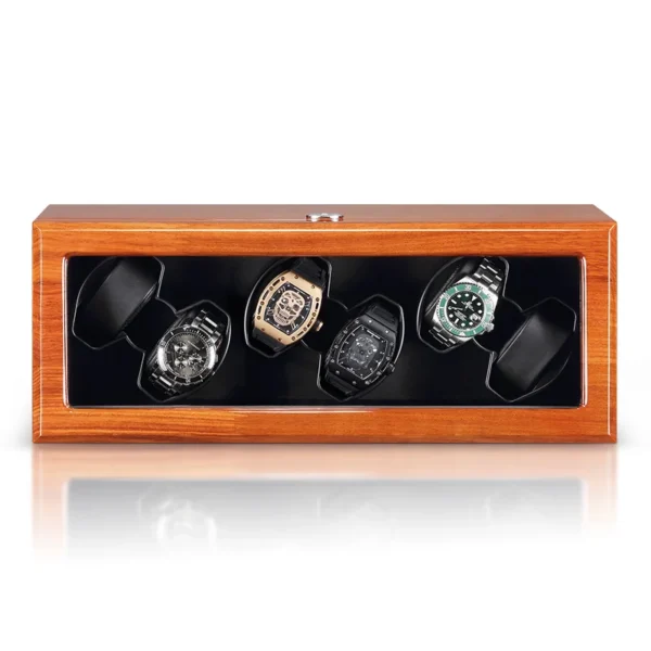 6 Slot Wood Automatic Watch Winder Box (Quiet Motor) - KNG-610
