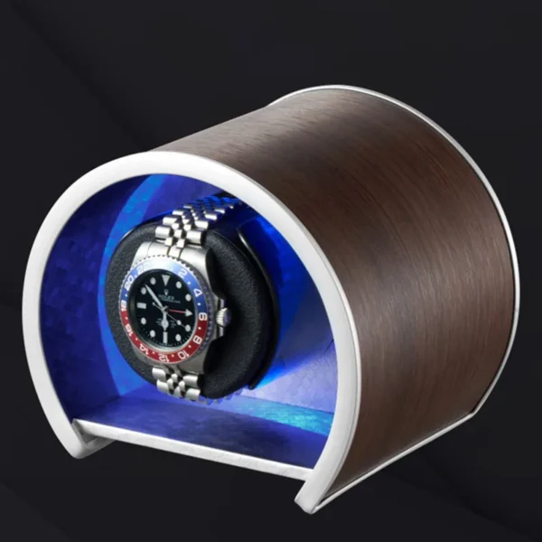 Single Wood Automatic Watch Winder (Silent Motor) - KNG-133 - Image 4