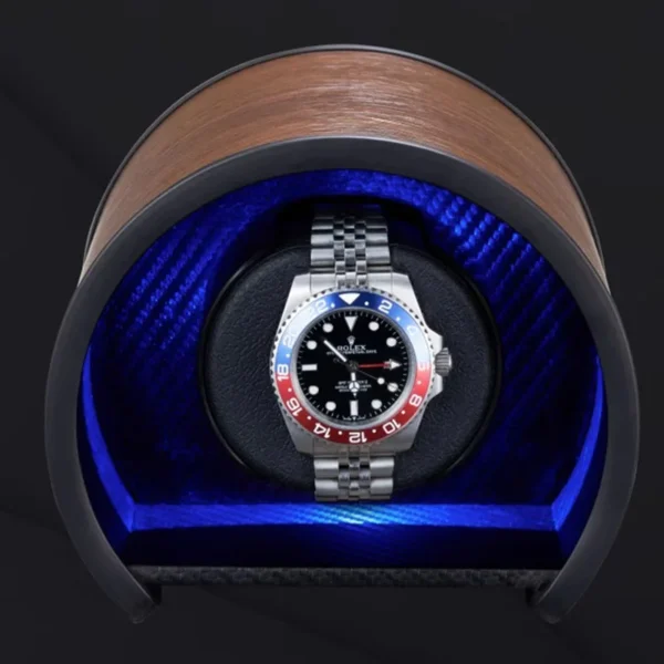 Single Wood Automatic Watch Winder (Silent Motor) - KNG-133 - Image 6