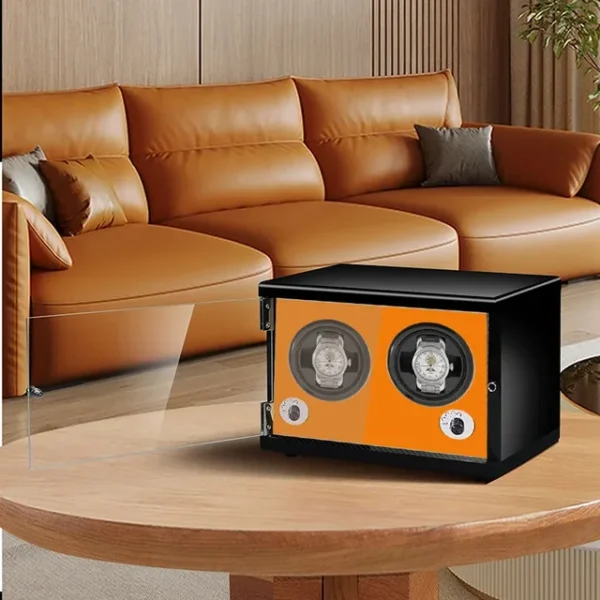 Double Wood Automatic Watch Winder (Open Cover Stop) - KNG-226 - Image 4