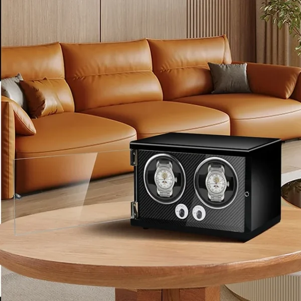 Double Wood Automatic Watch Winder (Open Cover Stop) - KNG-226 - Image 3
