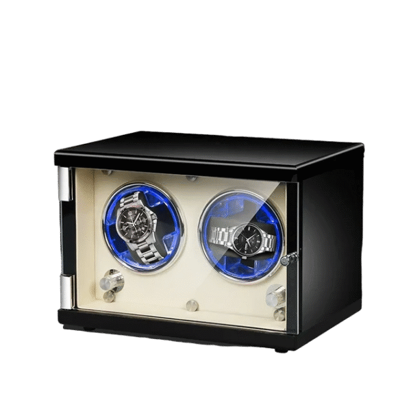 Double Wood Automatic Watch Winder (Open Cover Stop) - KNG-226
