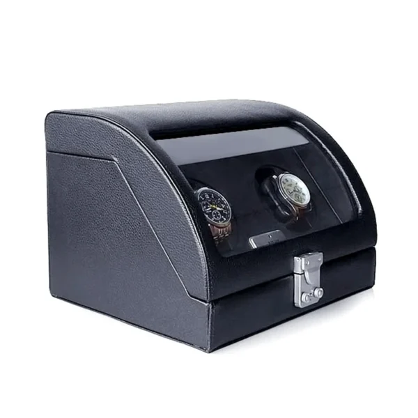 Double Leather Automatic Watch Winder with Storage Drawer - KNG-230 - Image 4