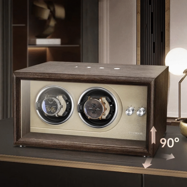 Double Wood Automatic Watch Winder Box - KNG-284 - Image 7