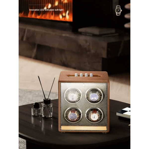 Quad (4 Slot) Wood Automatic Watch Winder Box - KNG-444 - Image 2