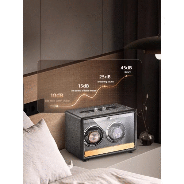 Quad (4 Slot) Wood Automatic Watch Winder Box - KNG-444 - Image 3