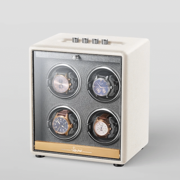 Quad (4 Slot) Wood Automatic Watch Winder Box - KNG-444 - Image 8