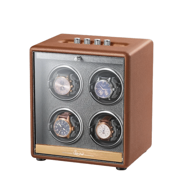 Quad (4 Slot) Wood Automatic Watch Winder Box - KNG-444