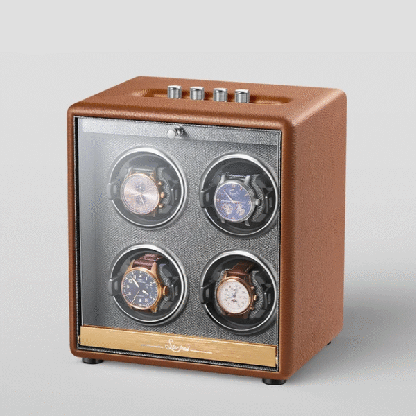 Quad (4 Slot) Wood Automatic Watch Winder Box - KNG-444 - Image 7