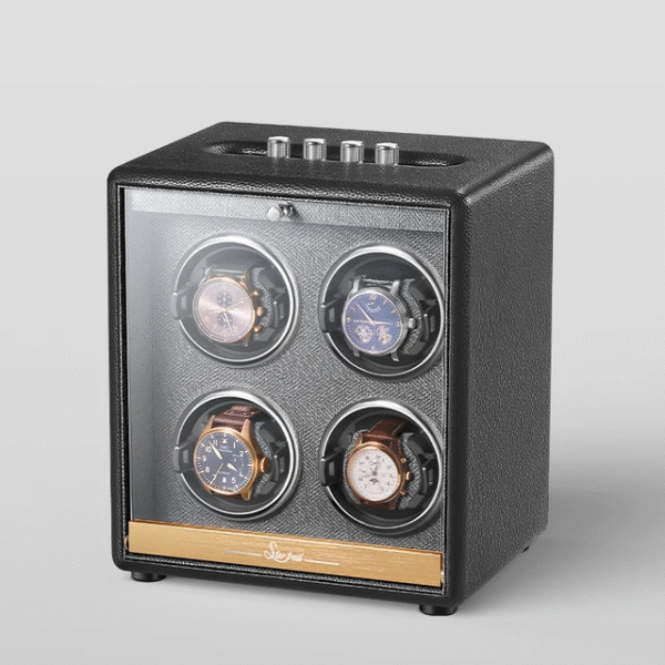 Quad (4 Slot) Wood Automatic Watch Winder Box - KNG-444 - Image 6