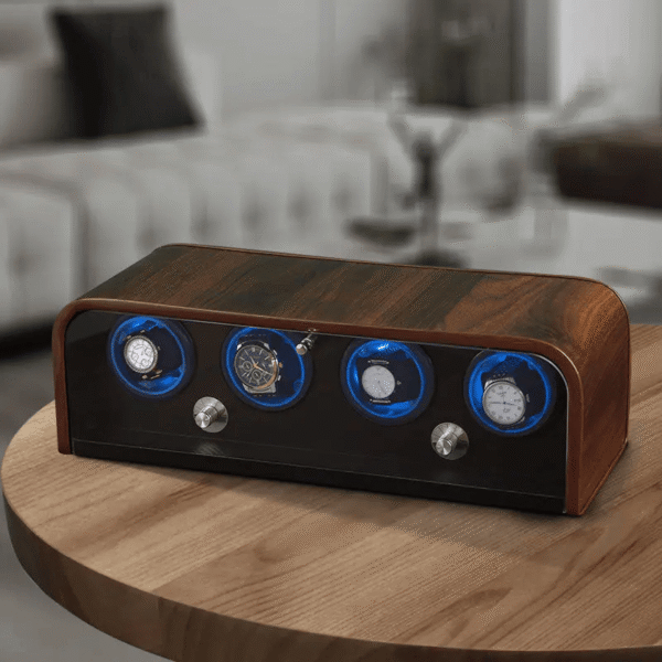 Quad (4 Slot) Wood Automatic Watch Winder Box - KNG-462 - Image 3