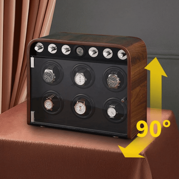 Quad (4 Slot) Wood Automatic Watch Winder Box - KNG-462 - Image 5