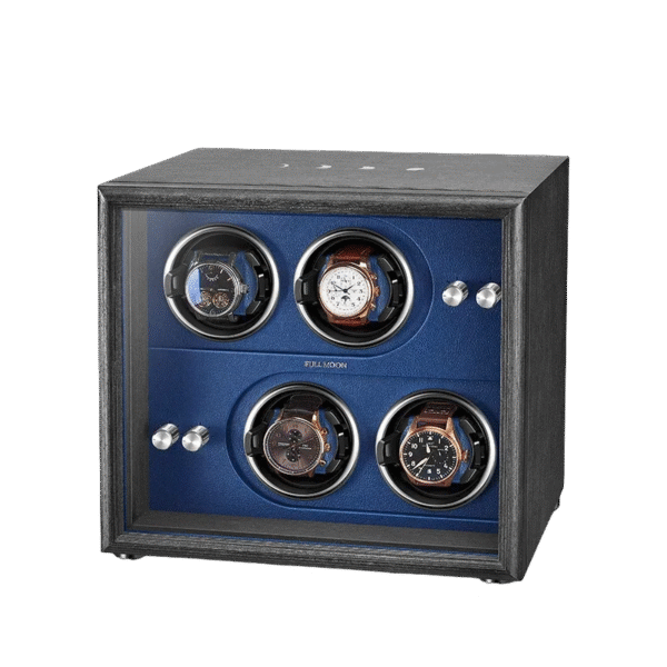 Quad (4 Slot) Wood Automatic Watch Winder Box - KNG-475