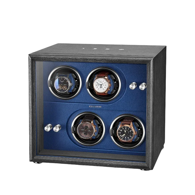 kng-475-quadruple-wooden-watch-winder-box3-Photoroom.png Quad (4 Slot) Wood Automatic Watch Winder Box - KNG-475 - Image 1