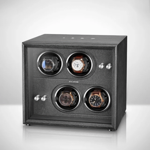 Quad (4 Slot) Wood Automatic Watch Winder Box - KNG-475 - Image 4