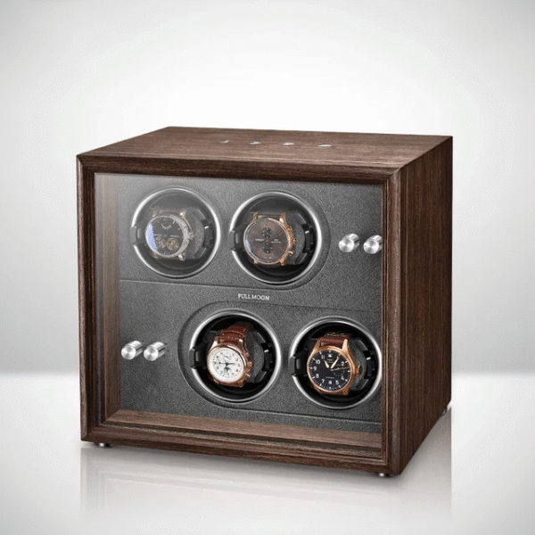 Quad (4 Slot) Wood Automatic Watch Winder Box - KNG-475 - Image 3
