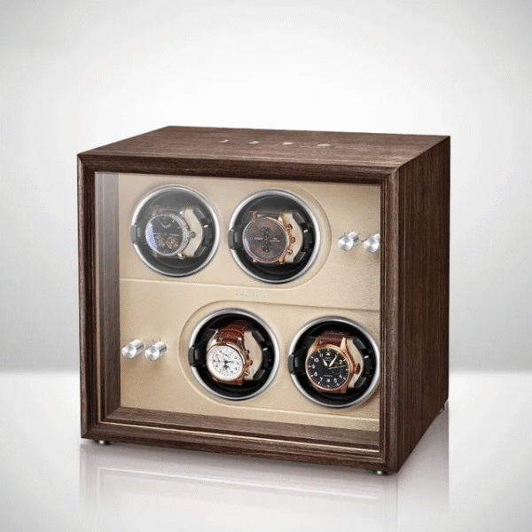 Quad (4 Slot) Wood Automatic Watch Winder Box - KNG-475 - Image 2