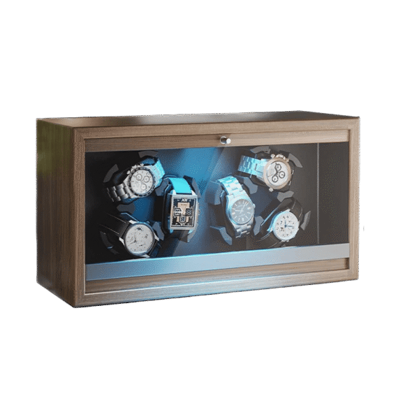 6 Slot Wood Automatic Watch Winder Box (Display Top) - KNG-633